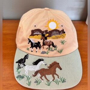 Vintage 90s denim horse hat